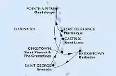 Pointe-a-Pitre,Kingstown,Bridgetown,Saint George,Castries,Fort de France,Pointe-a-Pitre