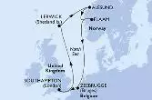 Southampton,Lerwick,Alesund,Flaam,Zeebrugge,Southampton