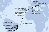 Civitavecchia,Palma de Mallorca,Casablanca,Santa Cruz de Tenerife,Salvador,Ilheus,Rio de Janeiro,Santos