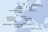 Kiel,Copenhagen,Southampton,La Coruna,Valencia,Barcelona,Marseille