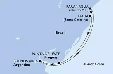 Buenos Aires,Paranagua,Itajai,Punta Del Este,Buenos Aires