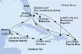Miami,Ocean Cay,Nassau,San Juan,Puerto Plata,Miami,Cozumel,George Town,Ocho Rios,Ocean Cay,Miami