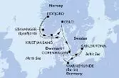 Copenhagen,Karlskrona,Warnemunde,Stavanger,Eidfjord,Kristiansand,Oslo,Copenhagen