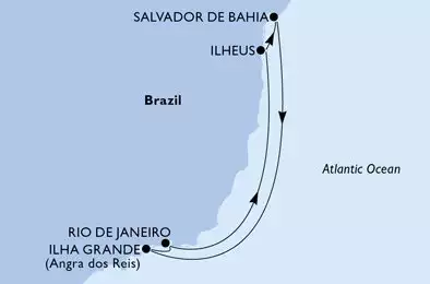Rio de Janeiro,Ilheus,Salvador,Ilha Grande,Rio de Janeiro
