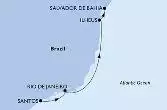 Santos,Rio de Janeiro,Ilheus,Salvador