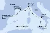 Barcelona,Marseille,Genoa,Naples,Palermo