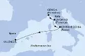 Genoa,Livorno,Civitavecchia,Valencia