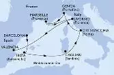 Barcelona,Ibiza,Cagliari,Civitavecchia,Genoa,Marseille,Livorno,Valencia