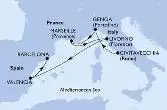 Civitavecchia,Genoa,Marseille,Livorno,Valencia,Barcelona