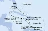 Miami,Willemstad,Oranjestad,Cabo Rojo,Ocho Rios,George Town,Miami