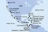 Seattle,Los Angeles,San Diego,Cabo San Lucas,Puntarenas,BLB-Panam Canal,CTB-Panama Canal,Colon,Cartagena,Miami,George Town,Ocho Rios,Miami