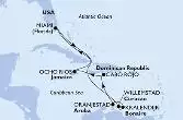 Miami,Willemstad,Kralendijk,Oranjestad,Cabo Rojo,Ocho Rios,Miami