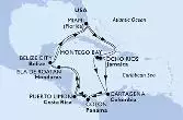 Miami,Ocho Rios,Cartagena,Colon,Puerto Limon,Isla de Roatan,Belize City,Miami,Montego Bay,Cartagena,Colon,Puerto Limon,Isla de Roatan,Belize City,Miami