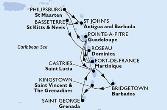 Bridgetown,Kingstown,Saint George,Castries,Fort de France,Pointe-a-Pitre,Philipsburg,St John s,Basseterre,Roseau,Fort de France,Pointe-a-Pitre,Castries,Bridgetown
