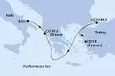 Izmir,Istanbul,Corfu,Bari
