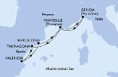 Genoa,Marseille,Tarragona,Valencia,Barcelona,Marseille,Genoa