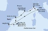 Genoa,Livorno,Valencia,Palma de Mallorca,Barcelona,Marseille,Genoa