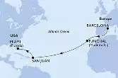 Barcelona,Funchal,San Juan,Miami
