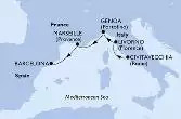 Civitavecchia,Livorno,Genoa,Marseille,Barcelona
