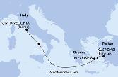 Civitavecchia,Mykonos,Kusadasi