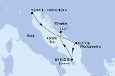 Venice-Marghera,Kotor,Brindisi,Split