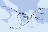 Bari,Piraeus,Istanbul,Izmir,Corfu,Bari