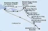 La Romana,Virgin Gorda,Philipsburg,Basseterre,Road Town,Catalina Island,La Romana,Catalina Island,Bridgetown,Fort de France,Pointe-a-Pitre,Road Town,La Romana