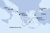Istanbul,Istanbul,Izmir,Corfu,Bari