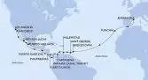 Barcelona,Funchal,Bridgetown,Saint George,Willemstad,Cartagena,Puerto Limon,CTB-Panama Canal,BLB-Panam Canal,Puntarenas,Puerto Quetzal,Puerto Vallarta,Cabo San Lucas,San Diego,Los Angeles,Los Angeles