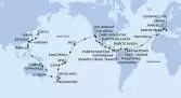 Civitavecchia,Genoa,Marseille,Barcelona,Funchal,Bridgetown,Saint George,Willemstad,Cartagena,Puerto Limon,CTB-Panama Canal,BLB-Panam Canal,Puntarenas,Puerto Quetzal,Puerto Vallarta,Cabo San Lucas,San Diego,Los Angeles,Los Angeles,Hilo,Pago Pago,Apia,Suva,Auckland,Auckland,Wellington,Sydney,Sydney,Townsville,Cairns,Manila,Manila,Keelung,Ishigaki,Naha,Tokyo,Tokyo