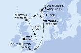 Southampton,Kirkwall,Skjolden,Nordfjordeid,Sandnes,Southampton