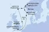 Southampton,Lerwick,Skjolden,Nordfjordeid,Sandnes,Southampton