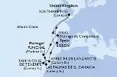 Southampton,Vigo,Funchal,Las Palmas de G.Canaria,Santa Cruz de Tenerife,Arrecife de Lanzarote,Lisbon,Southampton