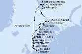 Hamburg,Bergen,Molde Fjord,Longyearbyen,Honningsvag,Tromso,Leknes,Stavanger,Hamburg