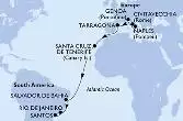 Naples,Civitavecchia,Genoa,Tarragona,Santa Cruz de Tenerife,Salvador,Rio de Janeiro,Santos