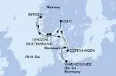 Warnemunde,Kristiansand,Bergen,Lyngdal,Oslo,Copenhagen,Warnemunde