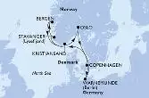Warnemunde,Stavanger,Bergen,Kristiansand,Oslo,Copenhagen,Warnemunde
