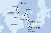 Warnemunde,Sandnes,Bergen,Lyngdal,Oslo,Copenhagen,Warnemunde