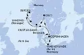 Warnemunde,Sandnes,Bergen,Kristiansand,Oslo,Copenhagen,Warnemunde