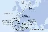 Genoa,Barcelona,Alicante,Gibraltar,Cadiz,La Coruna,Bilbao,La Rochelle,Kiel