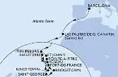 Barcelona,Las Palmas de G.Canaria,Philipsburg,Basseterre,Roseau,Bridgetown,Saint George,Kingstown,Fort de France,Pointe-a-Pitre,St John s,Philipsburg,Basseterre,Roseau,Fort de France