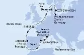 Copenhagen,Warnemunde,Brest,Leixoes,Tarragona,Marseille