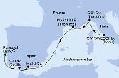 Civitavecchia,Genoa,Marseille,Malaga,Cadiz,Lisbon