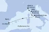 Genoa,Livorno,Civitavecchia,Valencia