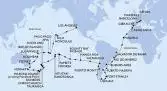 Genoa,Marseille,Barcelona,Gibraltar,Casablanca,Mindelo,Salvador,Rio de Janeiro,Rio de Janeiro,Buenos Aires,Buenos Aires,Puerto Madryn,Port Stanley,Ushuaia,Ushuaia,Puerto Montt,Valparaiso,Valparaiso,Hanga Roa,Bounty Bay Passage,Papeete,Papeete,Moorea,Aitutaki,Rarotonga,Bay of Islands,Auckland,Tauranga,Christchurch,Dunedin,Cruising Milford Sound,Hobart,Hobart,Sydney,Sydney,Noumea,Luganville,Apia,Pago Pago,Honolulu,Hilo,Los Angeles