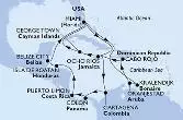 Miami,Kralendijk,Oranjestad,Cabo Rojo,Ocho Rios,George Town,Miami,Ocho Rios,Cartagena,Colon,Puerto Limon,Isla de Roatan,Belize City,Miami