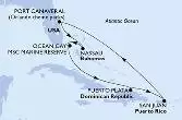 Port Canaveral,Nassau,Ocean Cay,Puerto Plata,San Juan,Port Canaveral