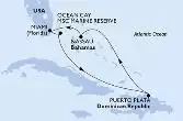 Miami,Ocean Cay,Puerto Plata,Nassau,Miami