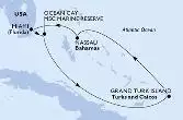 Miami,Ocean Cay,Grand Turk Island,Nassau,Miami