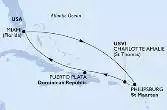 Miami,Philipsburg,Charlotte Amalie,Puerto Plata,Miami